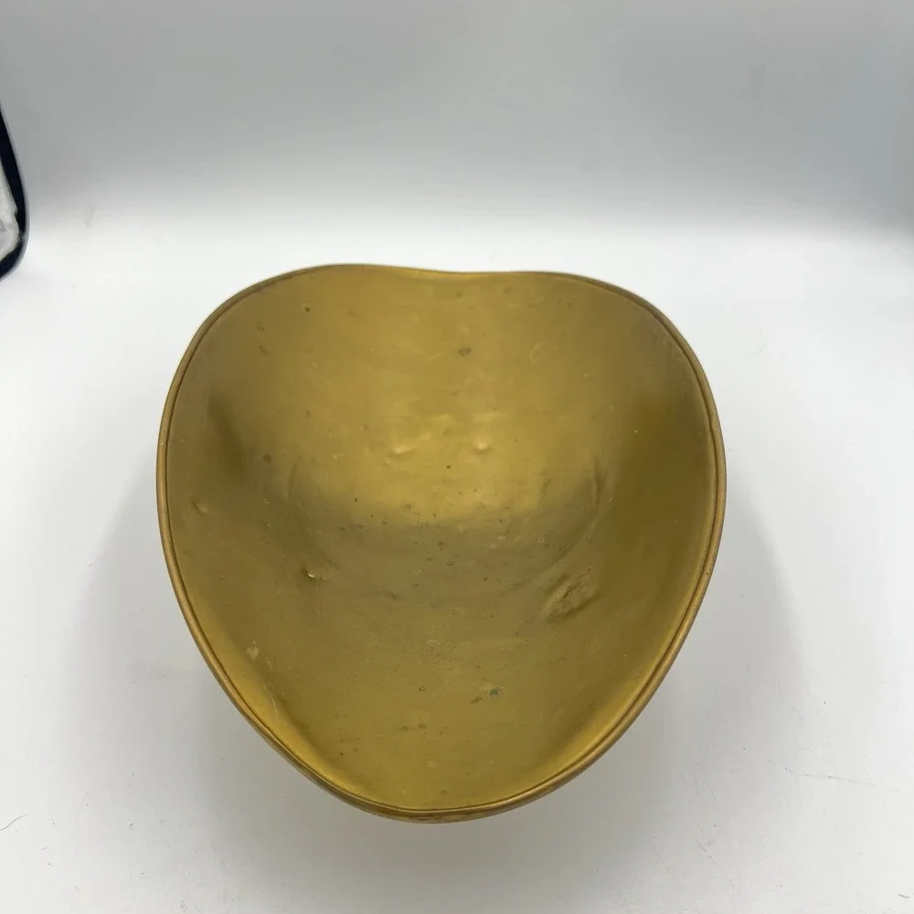 Vintage Brass Footed Bowl w/ Faux Apples – Fall Farmhouse‎ Centerpiece